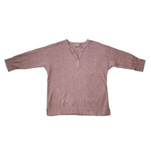 Repeat Womens‎ Knit Sweater Pink 3/4 Sleeve Cotton/Viscose Blend Size L